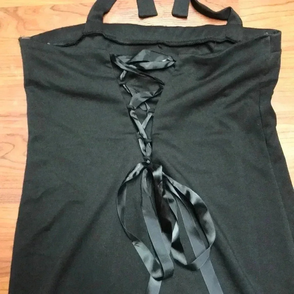 Black Halter Mini Dress, Medium - Picture 4 of 5